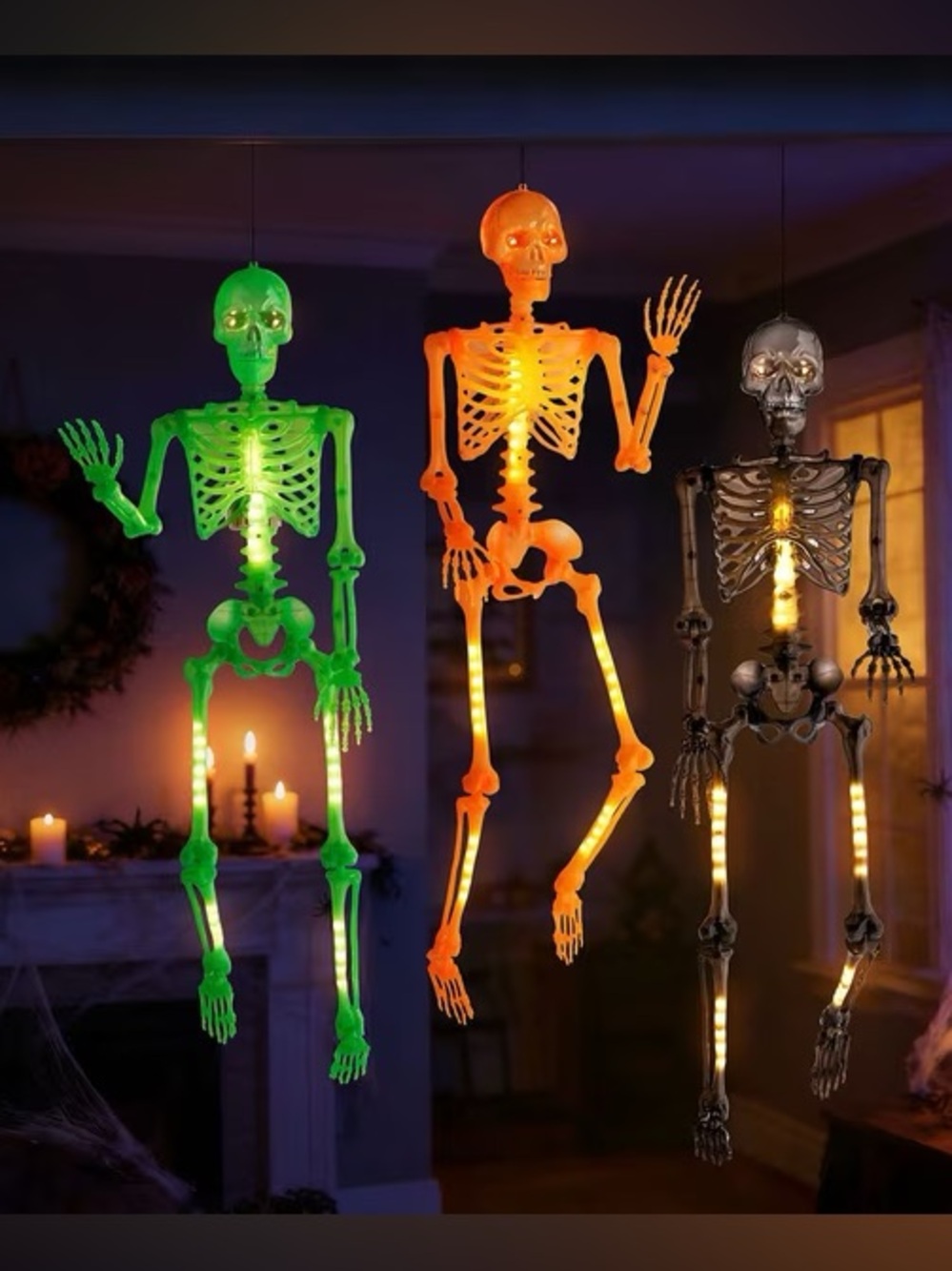 Pre-Lit Skeletons, Set of 3
